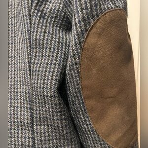 Chaps Men's 100% Wool Checkered Jacket Blazer Sport Coat Elbow Patch 44 L